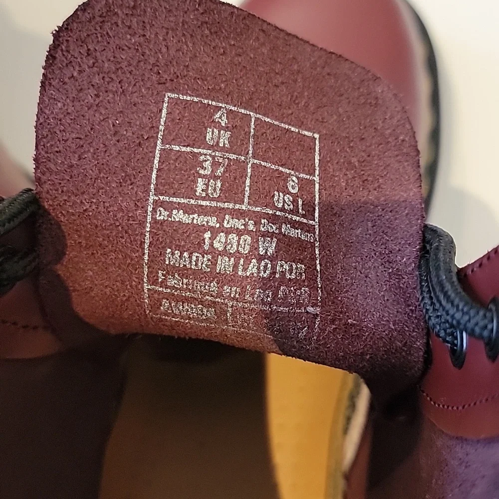 Dr. Martens 1460 Lace up Boots Burgundy Sz: 6 US - Picture 10 of 13
